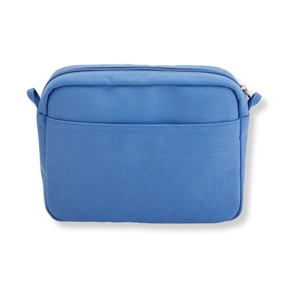 Levenger Blue Canvas Organizer Pouch |Travel Multi Pocket Zippered Bag NWT - Picture 2 of 6